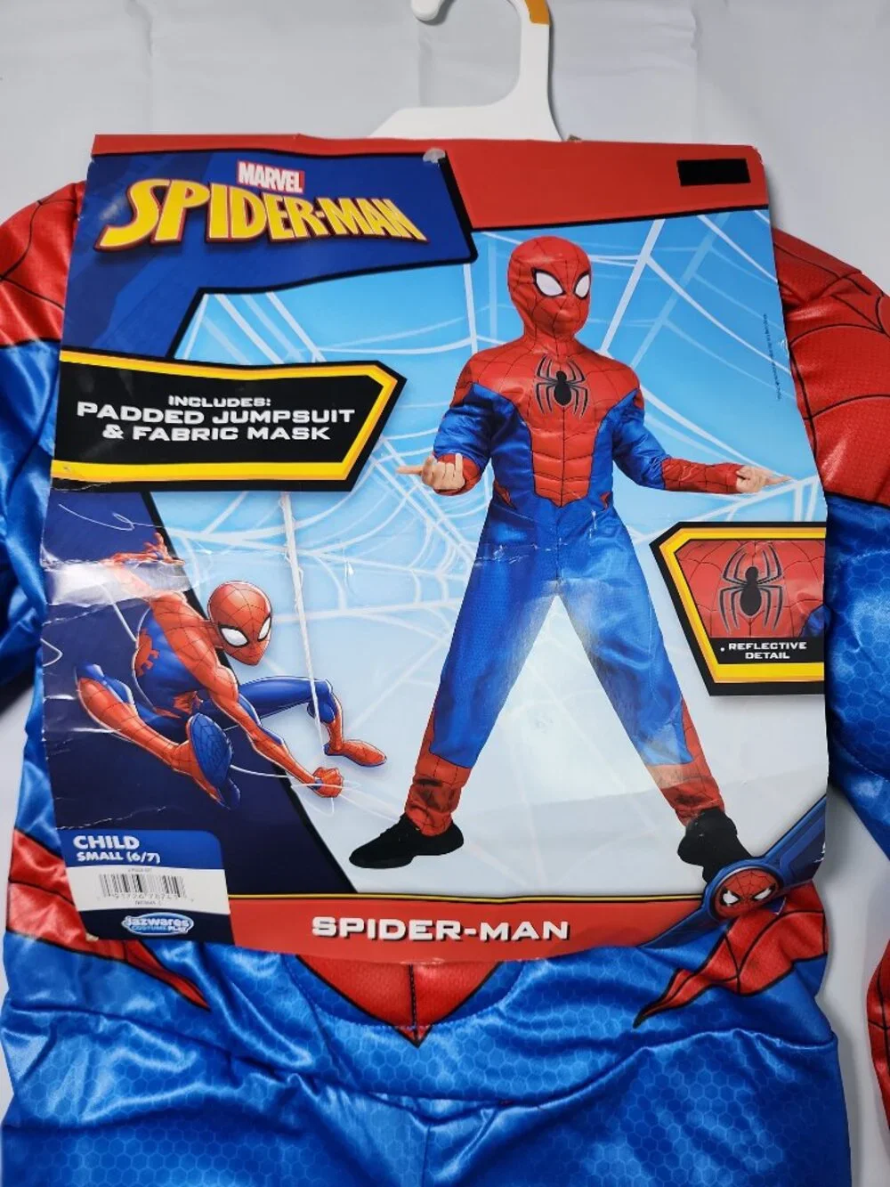 Spiderman Kid's Reflective Muscle Jumpsuit Halloween Costume 6-7 Small Marvel